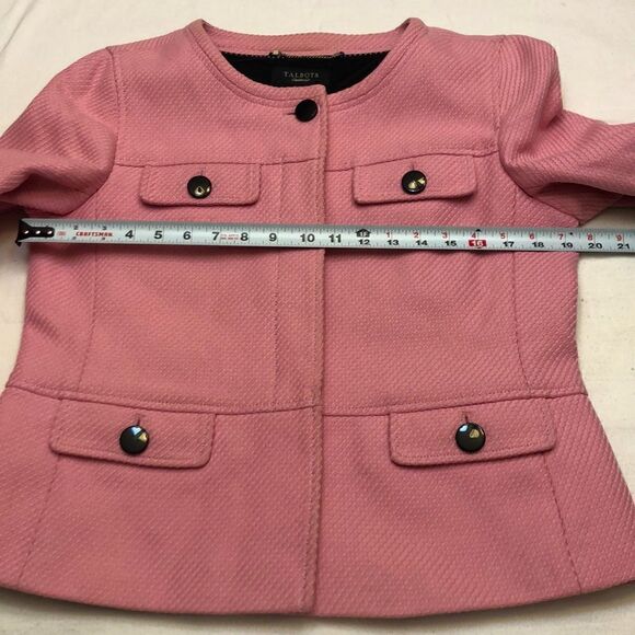 Talbots womens pink button front jacket. 100% cotton size 10 - Picture 8 of 10